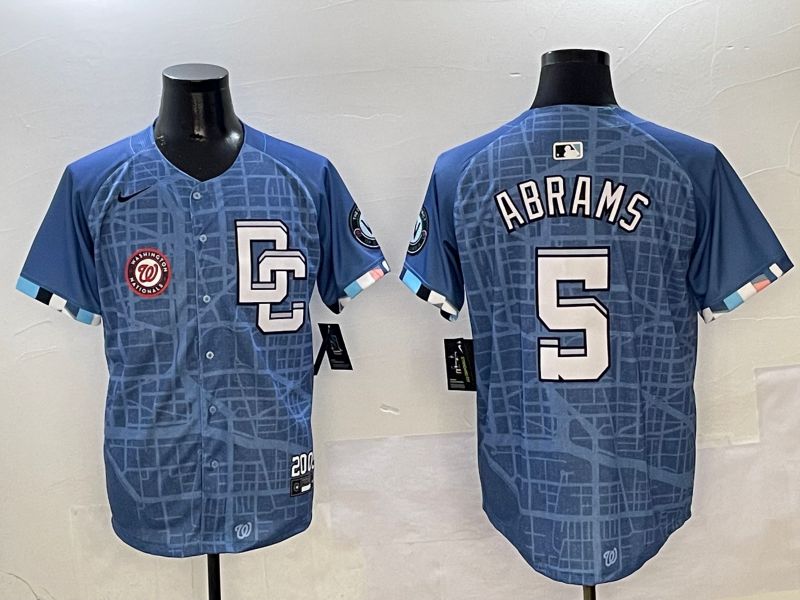 Men Washington Nationals #5 Abrams Blue Joint Name Nike 2025 MLB Jersey style 8->washington nationals->MLB Jersey